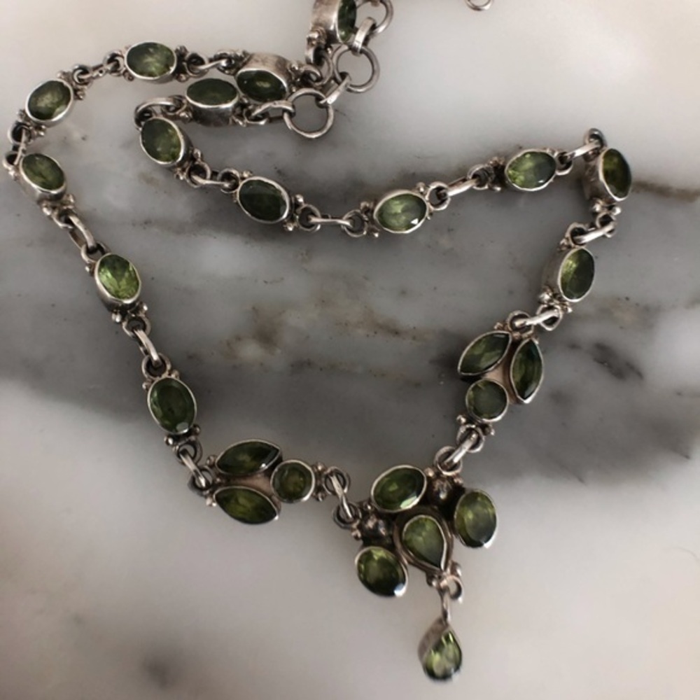 Sterling Silver Peridot Necklace.